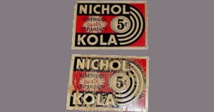 Original Vintage Old Nichol Kola Soda Tin Sign
